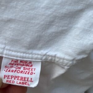 Vintage Fitted Sheet PEPPERELL Red Label Fine Muslin Double Bed Size USA
